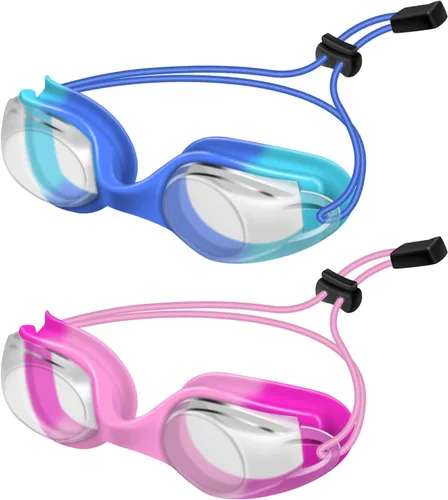 Vista 8 de Gafas de natación para niños, paquete de 2 gafas de natación de protección completa, sin fugas, antivaho para niños de 3 a 14 años