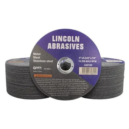 Vista 13 de Paquete de 25 ruedas de corte de 4.5" Lincoln Abrasives .040" Metal y acero inoxidable