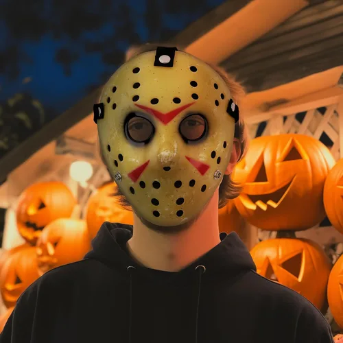 Vista 7 de Mosqueda Máscara de disfraz de Halloween con ojos negros