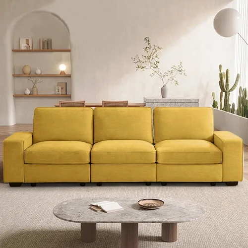 Vista 37 de TEKAMON - Sofá modular de 73" con almacenamiento en el asiento, sofá biplaza moderno de tela de chenilla para sala de estar, oficina, apartamento