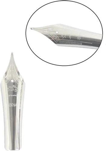 Vista 2 de Gullor 5 puntas de pluma estilográfica compatibles con Jinhao 159/450/750, plateado, punta mediana