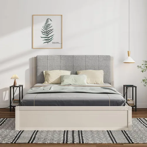 Vista 9 de TUTOTAK - Mesa auxiliar pequeña con estación de carga; mesa lateral estrecha con puertos USB y tomas de corriente; mesa de sofá delgada; mesita