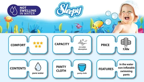 Vista 6 de SOHO Sleepy - Pañales para nadar no se hinchan en el agua, especialmente diseñados para nadar, cómodos protectores especiales de fugas, comodidad