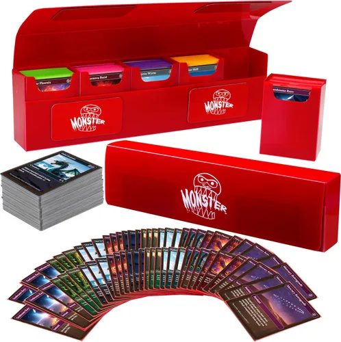 Vista 8 de The Hydra - Caja de 5 compartimentos remachados con cierre magnético – Funda para tarjeta de comercio con capacidad para cinco cubiertas – se adapta