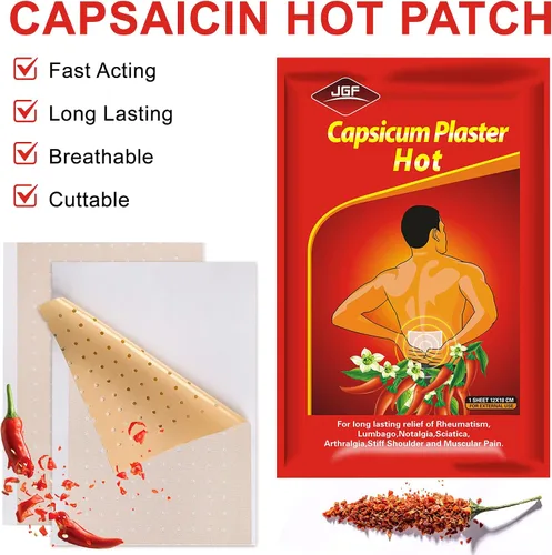 Vista 4 de 30 parches de capsaicina, parche de pimiento caliente de 4.72 x 7.08 pulgadas