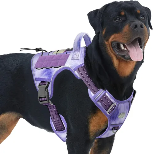 Vista 22 de Auroth - Arnés táctico para perros pequeños y medianos, sin tirones, arnés ajustable para mascotas, reflectante, K9, entrenamiento, trabajo