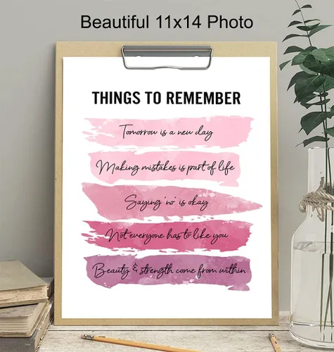 Vista 4 de Arte y decoración de pared con citas inspiradoras positivas - GRANDE 11X14 - Regalos de aliento edificantes para mujeres, niñas, adolescentes
