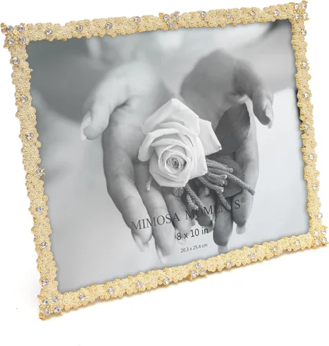 Vista 9 de Marco de fotos en tono latón 4x6 con diamantes de imitación Jewel - Marco de fotos decorativo de 4 x 6 pulgadas para boda, aniversario, Navidad