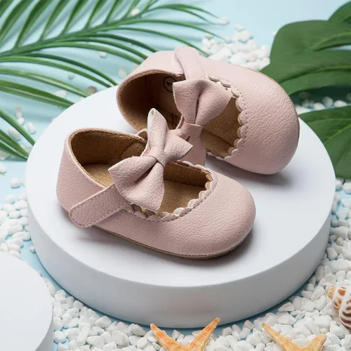 Vista 3 de HsdsBebe Zapatos planos Mary Jane para bebés y niñas, suela suave, antideslizante, con lazo, suela suave, para los primeros pasos, zapatos de vestir