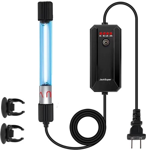 Vista 6 de Luz de Limpieza de Acuario JackSuper de 3W para Tanque de Peces, Luz Verde para Limpieza de Algas, Agua Limpia, Lámpara para Tanque de Filtro