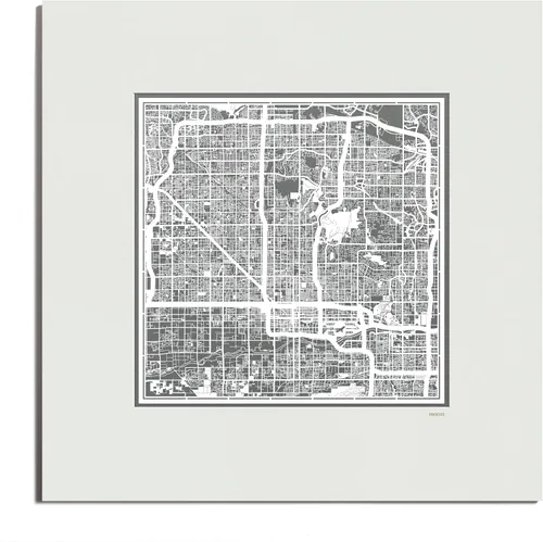 Vista 121 de O3 Design Studio San Diego, CA Paper Cut Map Matted Grey 20x20 in Paper Art