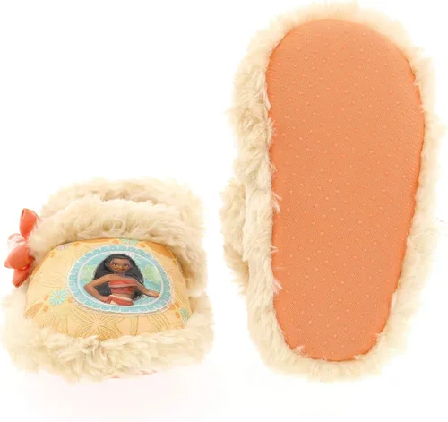 Vista 6 de Disney Moana - Pantuflas de felpa para niña pequeña con piel sintética 11-12 M EE UU para niño pequeño coral Coral