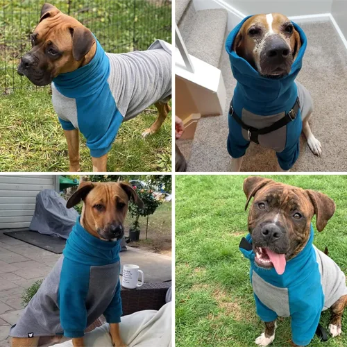 Vista 8 de Tooth & Honey Suéter para perros grandes, ropa cálida de mezcla de algodón para razas grandes, sudadera suave para perros con cuello alto