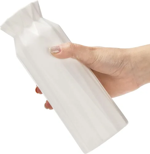 Vista 3 de ZOOFOX Paquete de 10 jarrones de plástico compuesto, jarrones de plástico de 8 pulgadas para centros de mesa, jarrones blancos irrompibles