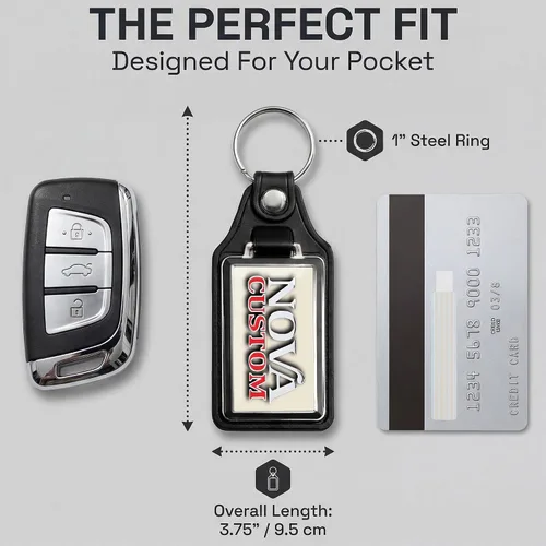 Vista 4 de Brotherhood Car Key Chain for Nova - Classic Models Keychain for Men and Blanco antiguo - Personalizado 1975