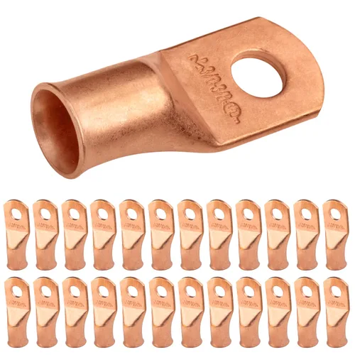 Vista 203 de SELTERM - 5 terminales de anillo resistentes para cable de batería, calibre 1/0 AWG, pernos de 1/2 pulgadas, terminales de calibre 0, ojales