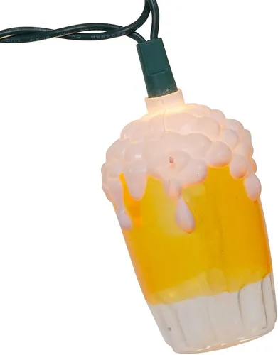 Vista 4 de Kurt S. Adler Kurt Adler UL0565 - Taza de cerveza, 10 luces, color amarillo y blanco