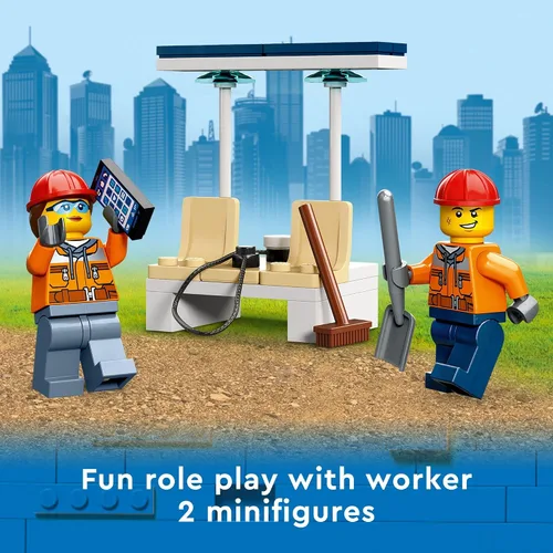Vista 6 de LEGO City Construction Digger 60385 - Juguete de construcción - Modelo de excavadora con herramientas y minifiguras, juego de construcción