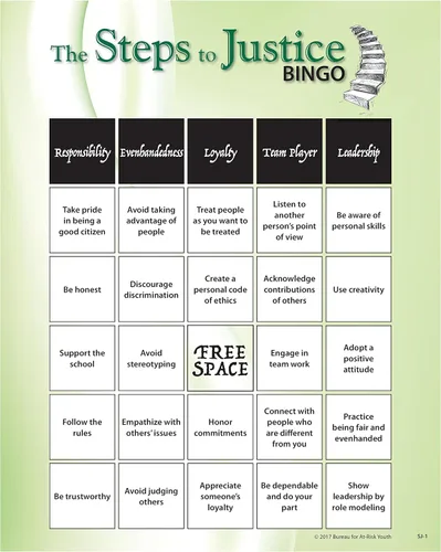 Vista 2 de Los pasos para la justicia-juego de bingo adolescente