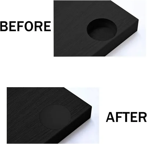 Vista 7 de 300 tapones de plástico de 0.173 in 0.17 pulgadas para tapa de perforación, tapones para silla, gabinete, armario, estante, color negro