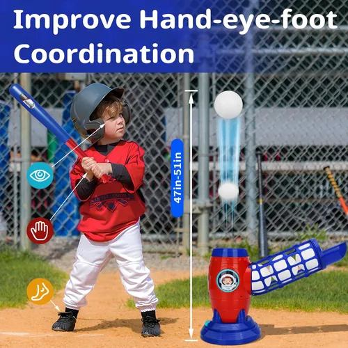 Vista 3 de LZZAPJ Juegos de T-Ball para Niños de 5-8 años, Juego de Tee Ball con Bat de Béisbol de Plástico, Juegos Deportivos y al Aire Libre para Pequeños
