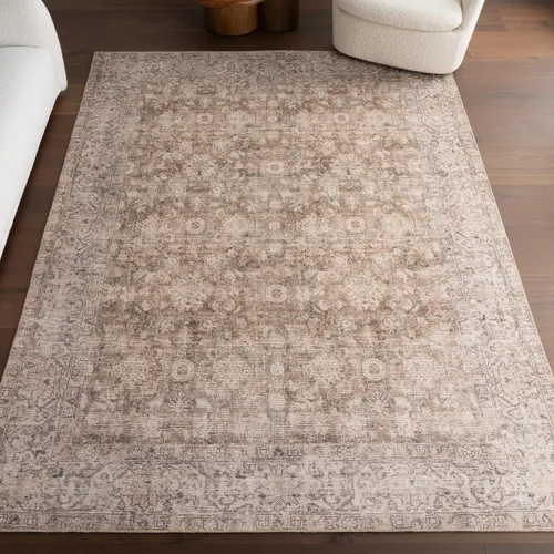 Vista 23 de nuLOOM Aether - Alfombra de área con medallón marrón, 8 x 10 pies Éter Marrón