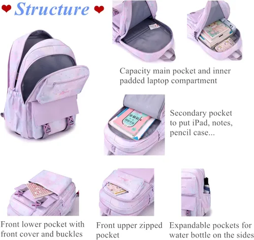 Vista 5 de Mochila con ruedas para niñas capacidad escolar bolsas de primaria con ruedas B-6 ruedas-azul Six Wheels