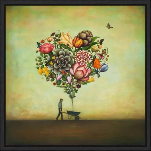 Vista 7 de Amanti Art Lienzo enmarcado para pared, diseño botánico de corazón grande de 16 x 16 pulgadas, por Duy Huynh, lienzo enmarcado para pared, obras