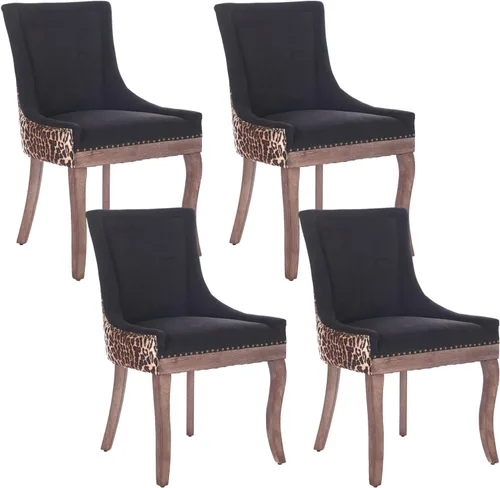 Vista 31 de Aoowow - Juego de 2 sillas laterales tapizadas vintage de tela, sillas de cocina y comedor de estilo campestre con patas de madera maciza y Tela