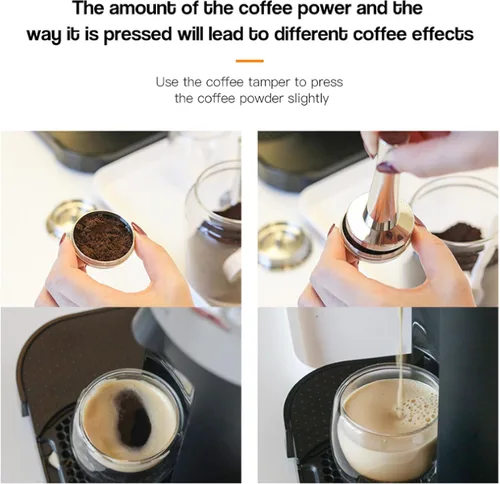 Vista 3 de ZEZEFUFU Cápsulas de café recargables de repuesto de cápsulas de café de acero inoxidable para Nespresso Vertuo Plus Series