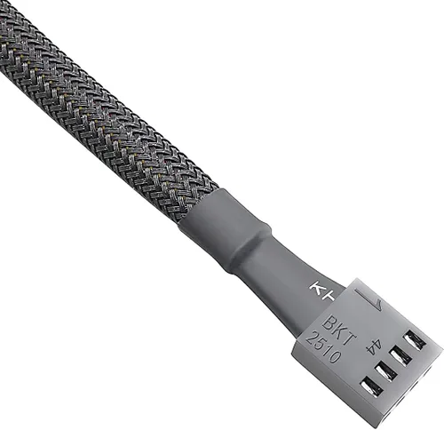 Vista 4 de Paquete de 5 cables divisores de ventilador PWM de 4 pines, adaptador trenzado de computadora, convertidor de cable de extensión de alimentación
