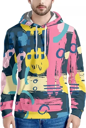 Vista 2 de Sudaderas con capucha para hombre, de manga corta, informales, geniales, con estampado único, para exteriores, básicas