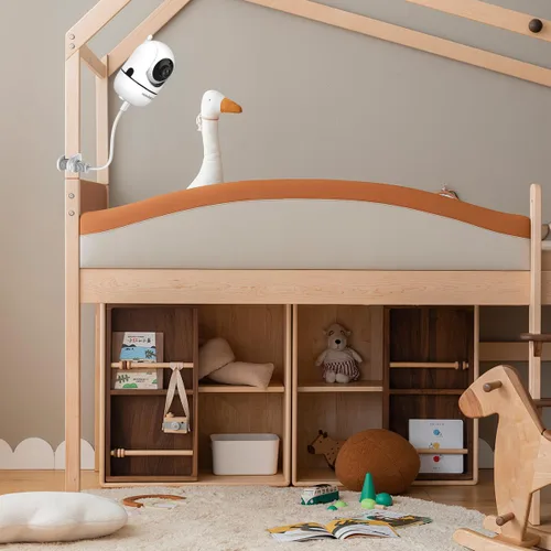 Vista 2 de HelloBaby Monitor de bebé sin WiFi con clip para cuna, pantalla IPS de 5 pulgadas y batería de 30 horas, monitor de bebé con cámara y audio, montaje