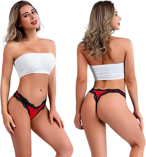 Vista 3 de KUKOME ropa interior corta suave con lazo para mujer