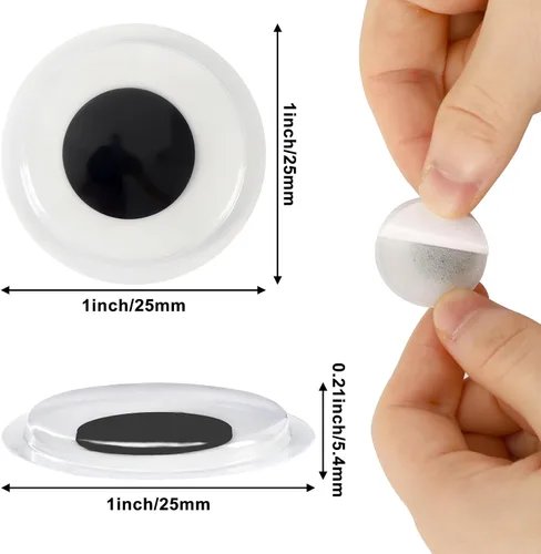 Vista 2 de PETKNOWS 6 piezas de ojos gigantes que brillan en la oscuridad, 1 pulgada autoadhesivos, ojos luminosos brillantes para manualidades, calcomanías