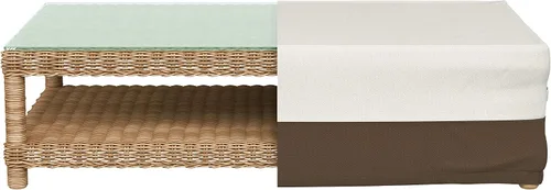 Vista 4 de Amazon Basics Funda para mesa de centro de patio al aire libre, impermeable, anti-UV, duradera, beige/tostada, 48 x 28 pulgadas