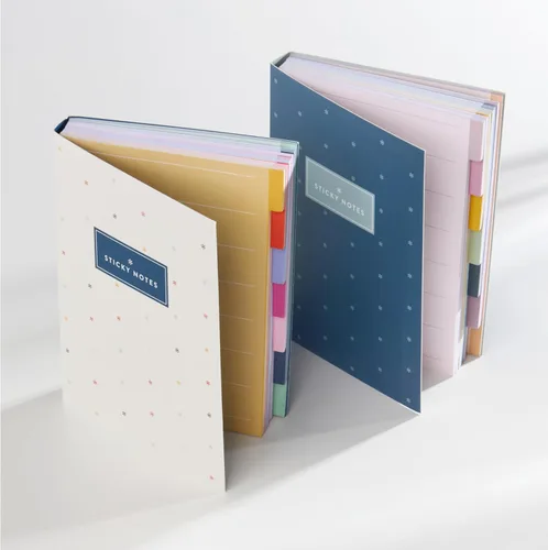 Vista 6 de Erin Condren Colorido folleto de notas adhesivas funcionales con pestañas, juego de notas adhesivas de productividad de 7 secciones con 140 hojas
