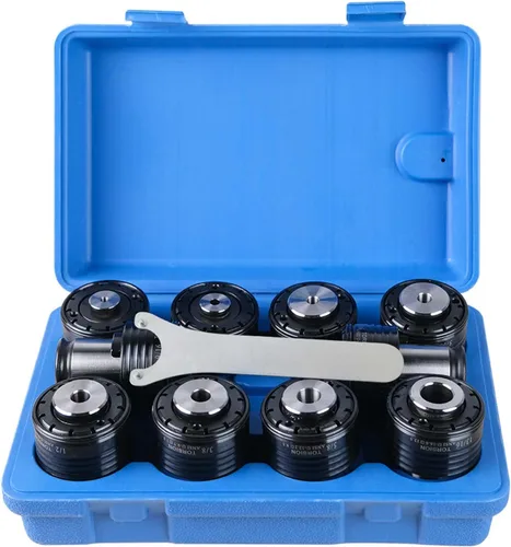 Vista 10 de ZAC Adaptador de Portabrocas de Taladro GT12, Compatible con Máquina Roscadora Eléctrica M16R, Metal, Incluye Llave de Portabrocas, Adaptador