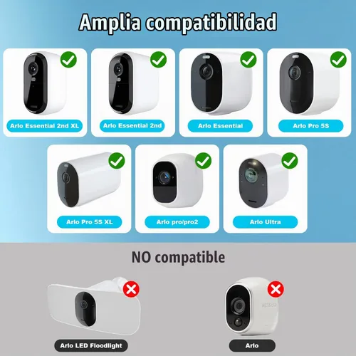 Vista 3 de Soporte de carga de panel solar de 4 W para Arlo Essential 2K (2ª generación), Essential XL, Essential Spotlight, Arlo Pro 6/6 XL, Pro 4/3/2, Pro 5S