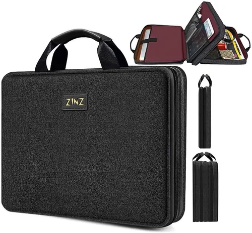 Vista 25 de ZINZ - Funda para portátil de 13 pulgadas con funda expandible, maletín protector de computadora con múltiples bolsillos, compatible con MacBook