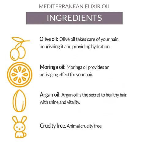 Vista 4 de ALEA - Aceite para el cabello - Elixir mediterráneo - 4.4 fl oz - Nutrie, repara y protege el cabello - Ayuda a reducir la apariencia de puntas