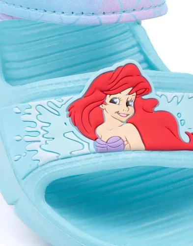 Vista 6 de Disney The Little Mermaid Ariel Sandalias para niñas pequeñas Deslizadores azules para niños con correa de apoyo Zapatos de verano