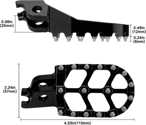 Vista 6 de LKV Estriberas CNC para motocicleta, pedal de descanso compatible con Honda CR125 CR250 CRF150R CRF250L CRF250R CRF250R CRF250X CRF300L CRF450R Negro