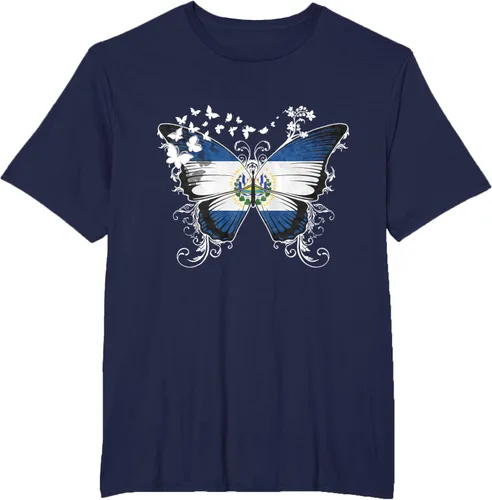Vista 62 de Camiseta Salvadoreña Bandera El Salvador, Negro
