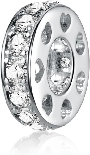 Vista 62 de 925 plata esterlina espaciador encanto grano con CZ transparente para pulseras Pandora Charms