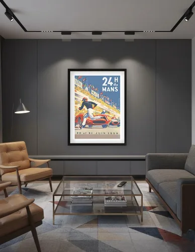 Vista 7 de 1959 Grand Prix - 24 horas de Le Mans Francia - Carreras de resistencia - Póster de carreras de coches vintage por Michel Bélignod c.1959