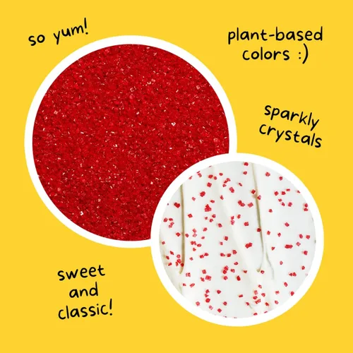 Vista 2 de Supernatural Twinkles Sprinkles, azúcar perlado rojo rubí, sin colorantes, vegano, 3 onzas, fabricado en Estados Unidos Rojo (Ruby Red)