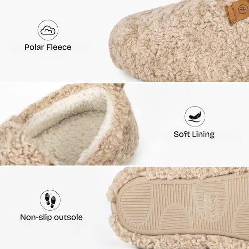 Vista 4 de EverFoams Pantuflas completas de espuma viscoelástica de oveja para mujer