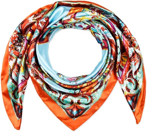 Vista 70 de corciova - Bufanda cuadrada grande para mujer, diadema sedosa para cabello rizado, lazo para dormir por la noche, bandana a la moda, 35 x 35