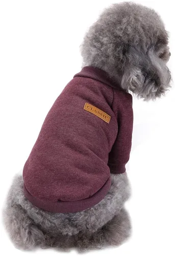 Vista 20 de Suéter de punto clásico para perros y mascotas, cálido para invierno, abrigo para cachorros y mascotas, ropa de suéter suave para perros pequeños